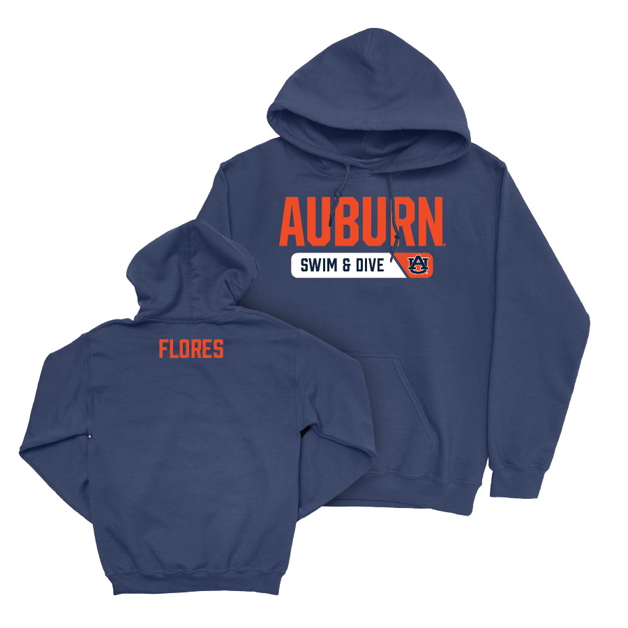 Auburn Men's Swim & Dive Navy Staple Hoodie - Alejandro Flores Small