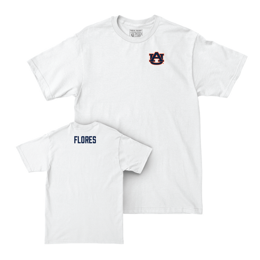 Auburn Men's Swim & Dive White Logo Comfort Colors Tee - Alejandro Flores Small