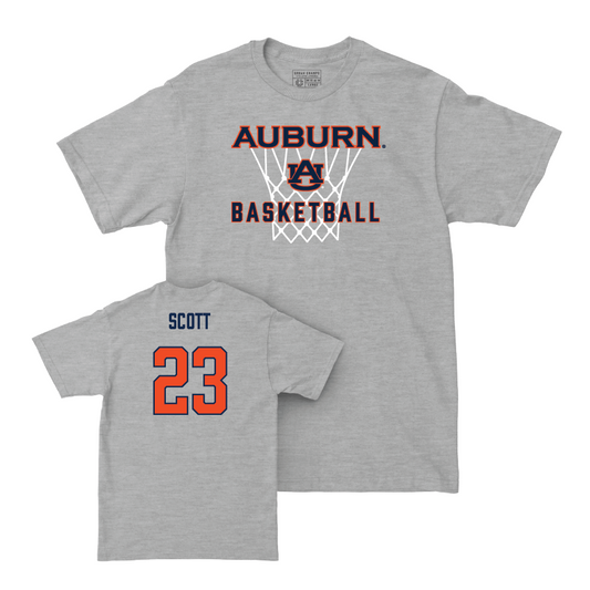 Auburn Men's Basketball Sport Grey Hardwood Tee - Addarin Scott Small