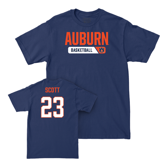 Auburn Men's Basketball Navy Staple Tee - Addarin Scott Small