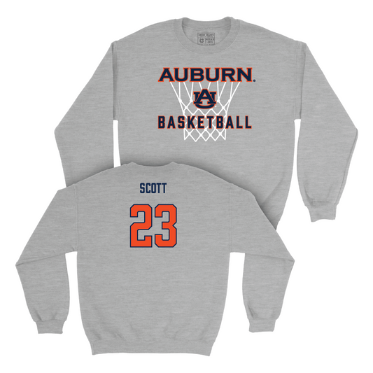 Auburn Men's Basketball Sport Grey Hardwood Crew - Addarin Scott Small