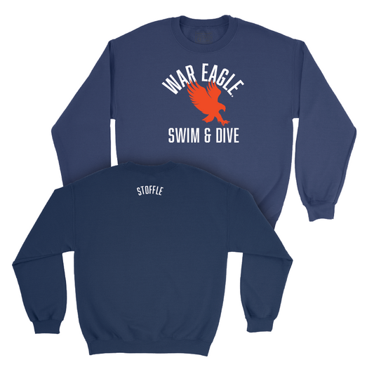 Auburn Men's Swim & Dive Navy War Eagle Crew - Aidan Stoffle Small