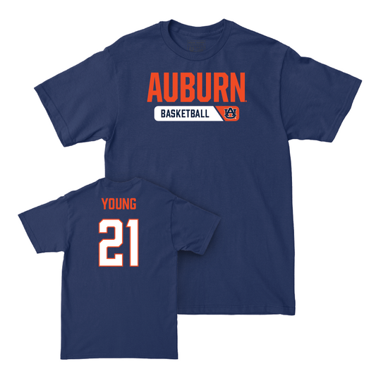 Auburn Women's Basketball Navy Staple Tee - Audia Young Small