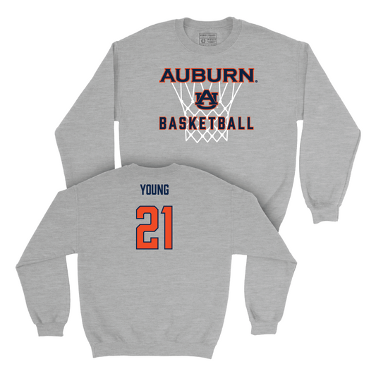 Auburn Women's Basketball Sport Grey Hardwood Crew - Audia Young Small