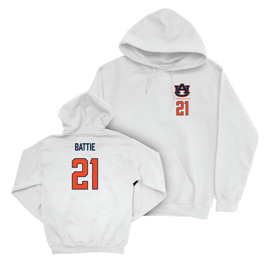 Auburn Football White Logo Hoodie - Brian Battie Small