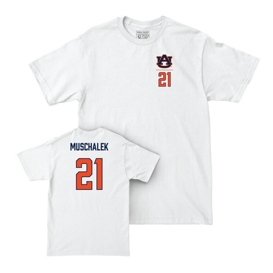 Auburn Men's Basketball White Logo Comfort Colors Tee - Blake Muschalek Small