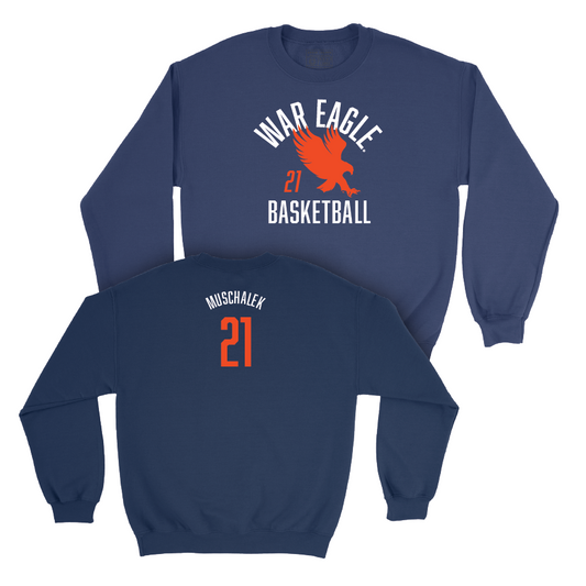 Auburn Men's Basketball Navy War Eagle Crew - Blake Muschalek Small