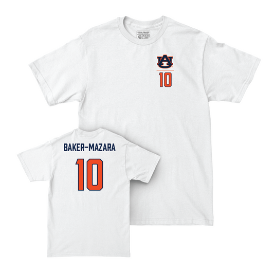 Auburn Men's Basketball White Logo Comfort Colors Tee  - Chad Baker-Mazara Small