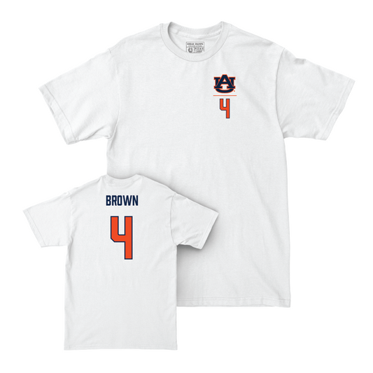Auburn Football White Logo Comfort Colors Tee - Camden Brown Small
