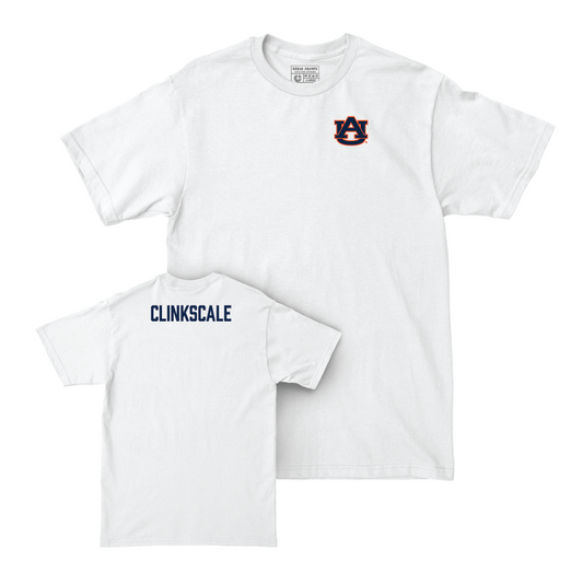 Auburn Women's Track & Field White Logo Comfort Colors Tee - Chante Clinkscale Small