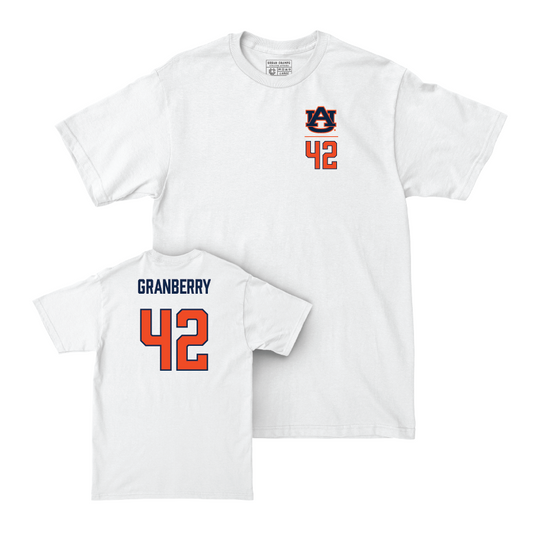 Auburn Football White Logo Comfort Colors Tee - Coleman Granberry Small