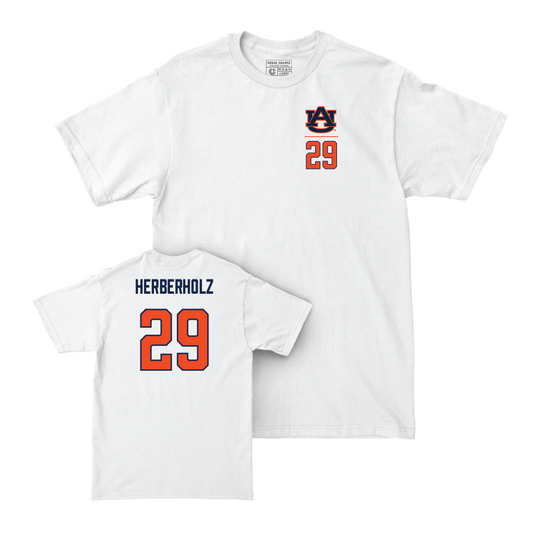 Auburn Baseball White Logo Comfort Colors Tee - Christian Herberholz Small