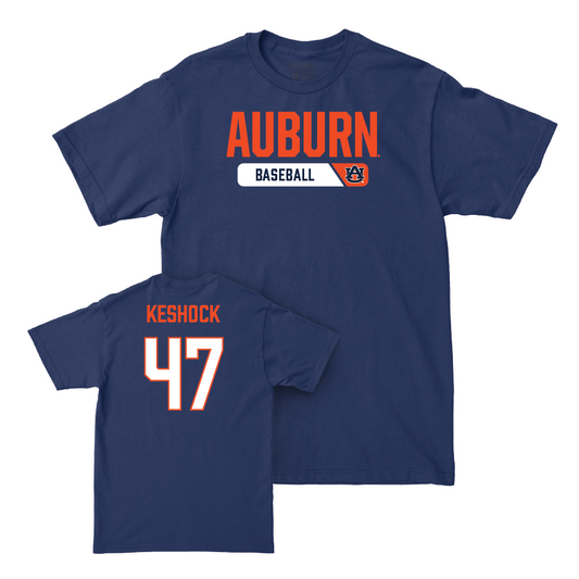 Auburn Baseball Navy Staple Tee - Cameron Keshock Small