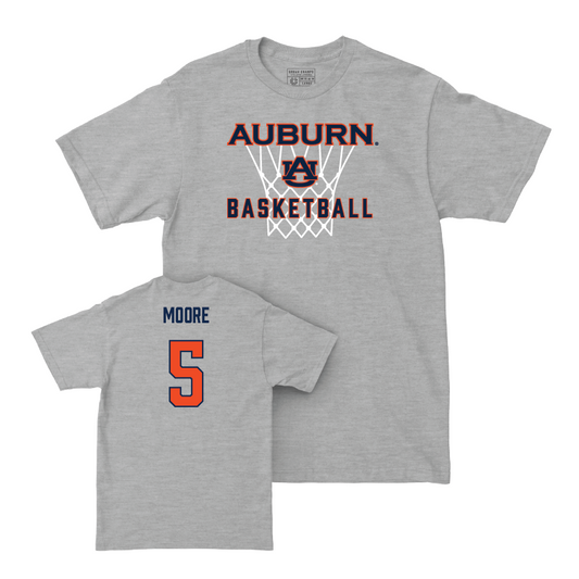 Auburn Men's Basketball Sport Grey Hardwood Tee - Chris Moore Small