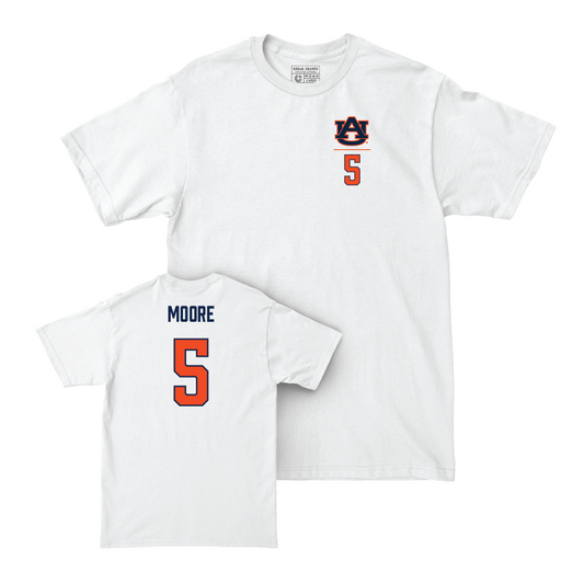 Auburn Men's Basketball White Logo Comfort Colors Tee - Chris Moore Small