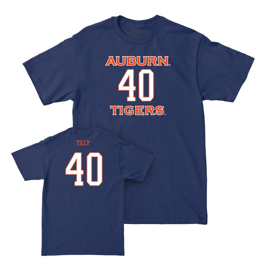 Auburn Baseball Navy Sideline Tee - Cameron Tilly Small