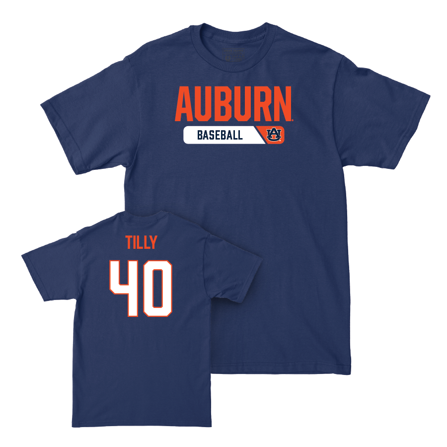 Auburn Baseball Navy Staple Tee - Cameron Tilly Small