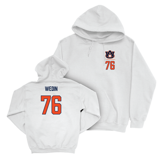 Auburn Football White Logo Hoodie - Clay Wedin Small