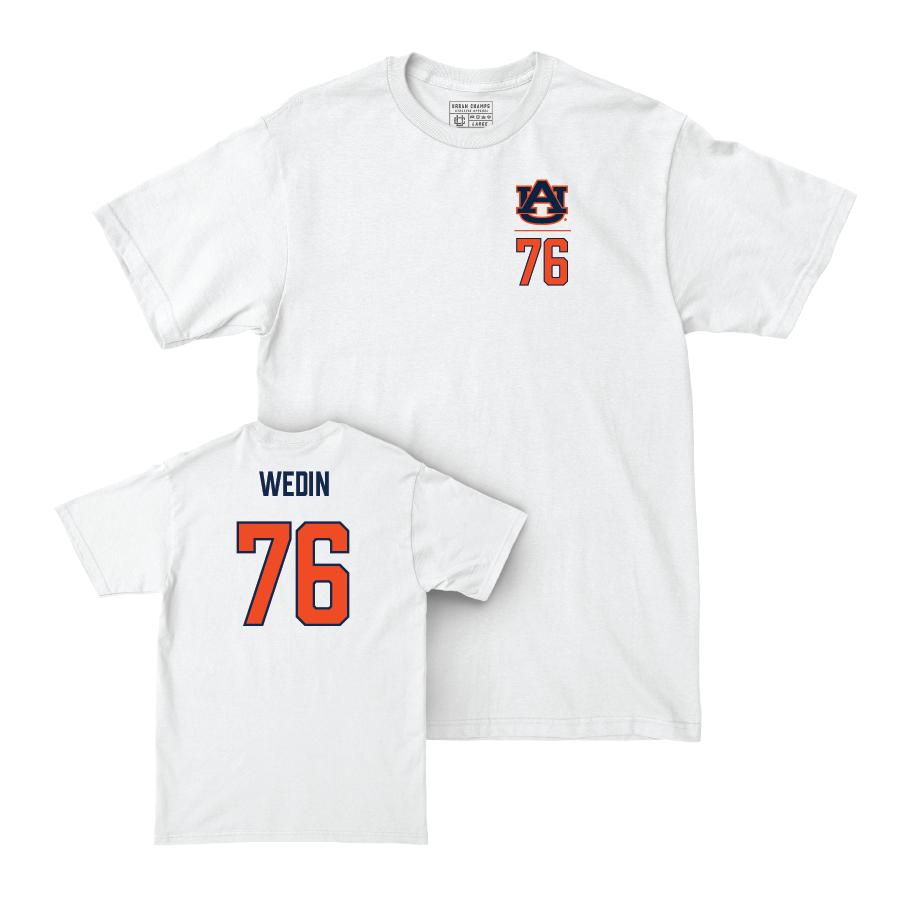 Auburn Football White Logo Comfort Colors Tee - Clay Wedin Small