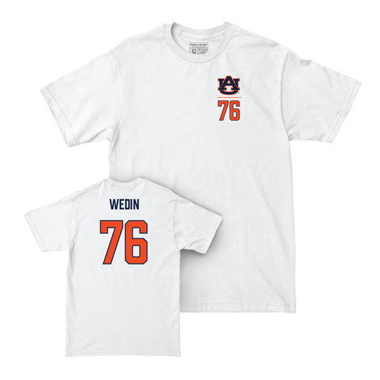 Auburn Football White Logo Comfort Colors Tee - Clay Wedin Small