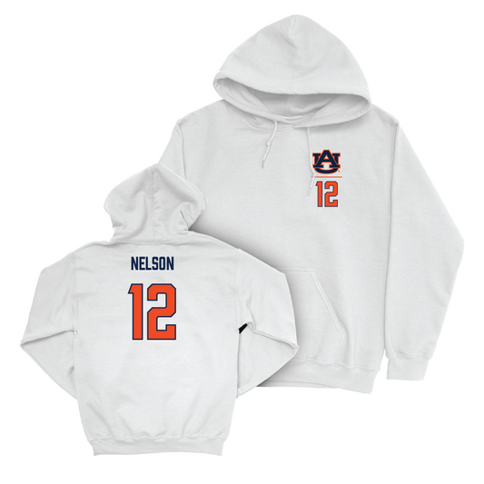 Auburn Baseball White Logo Hoodie - Drew Nelson Small