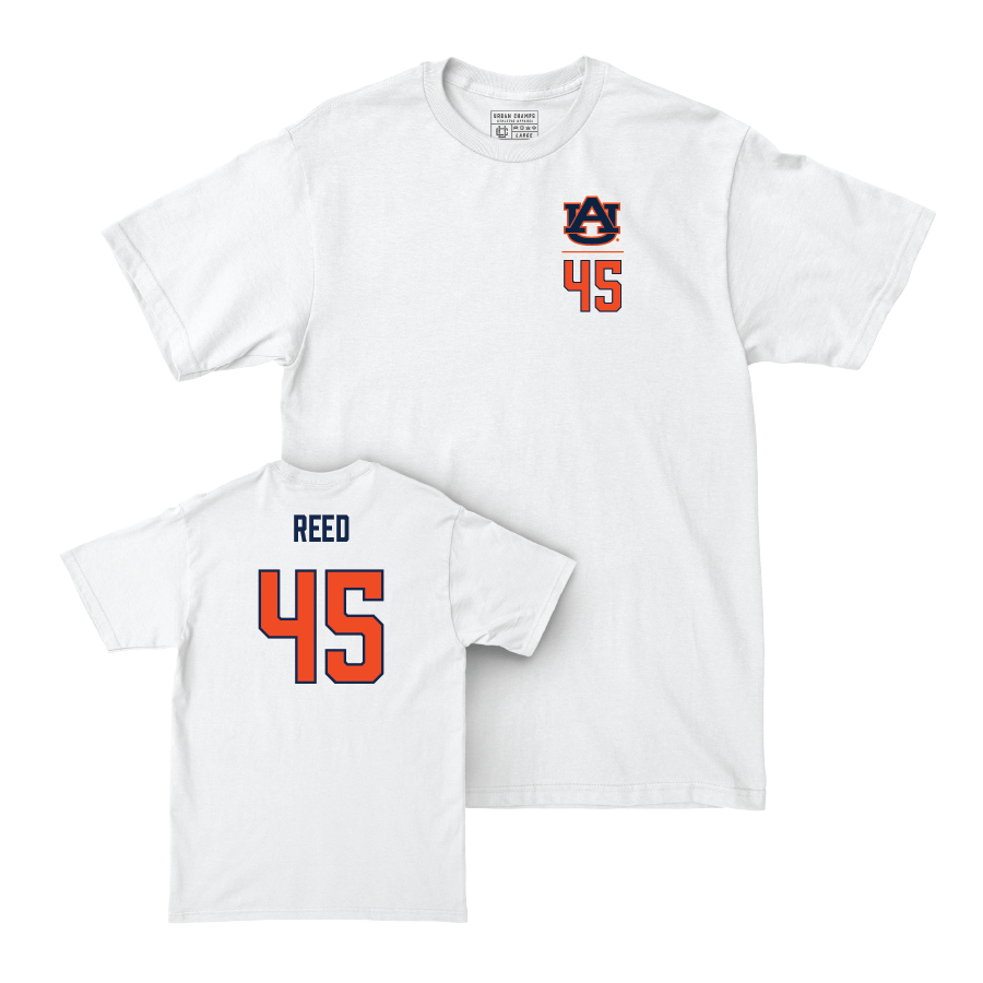 Auburn Football White Logo Comfort Colors Tee - Darron Reed Small