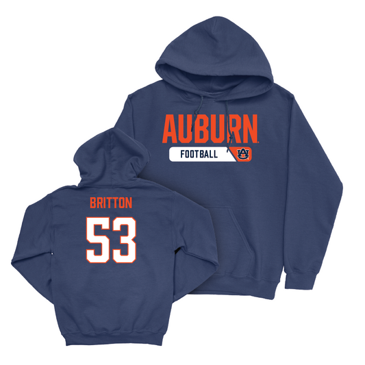 Auburn Football Navy Staple Hoodie - Gunner Britton Small