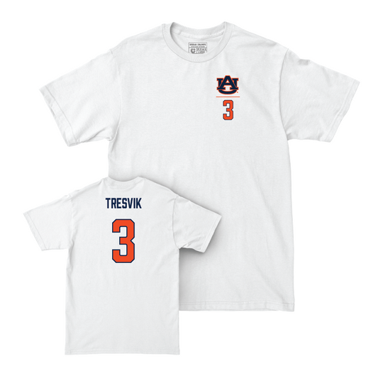 Auburn Softball White Logo Comfort Colors Tee - Icess Tresvik Small