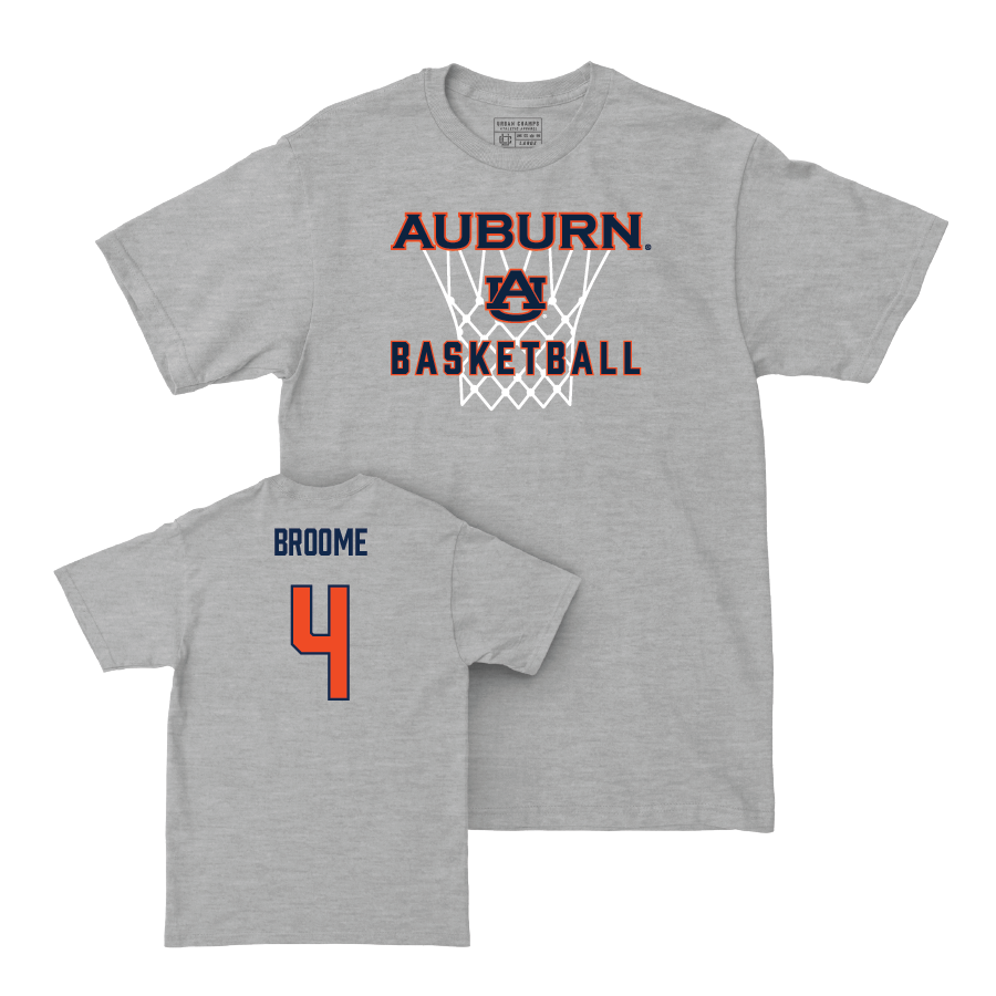 Auburn Men's Basketball Sport Grey Hardwood Tee - Johni Broome Small