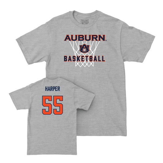 Auburn Men's Basketball Sport Grey Hardwood Tee - Jalen Harper Small