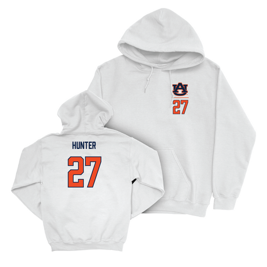Auburn Football White Logo Hoodie - Jarquez Hunter Small