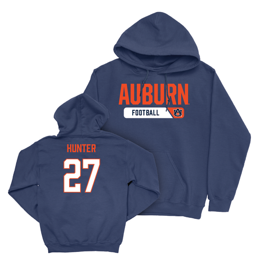 Auburn Football Navy Staple Hoodie - Jarquez Hunter Small