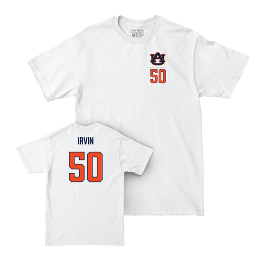 Auburn Football White Logo Comfort Colors Tee - Jalil Irvin Small