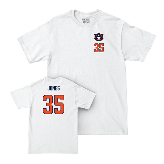 Auburn Football White Logo Comfort Colors Tee - Justin Jones Small