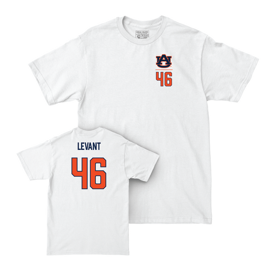 Auburn Football White Logo Comfort Colors Tee - Jake Levant Small