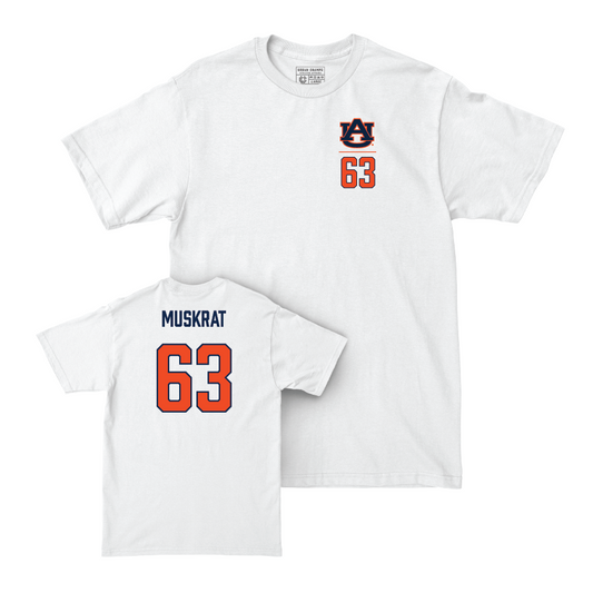 Auburn Football White Logo Comfort Colors Tee - Jaden Muskrat Small