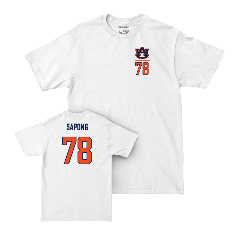 Auburn Women's Soccer White Logo Comfort Colors Tee - Jenna Sapong Small