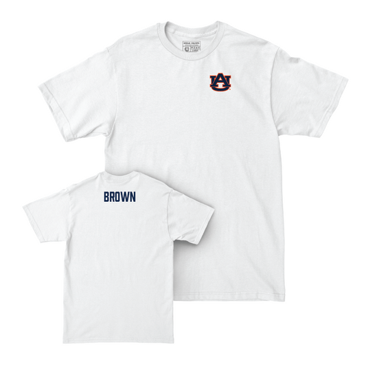 Auburn Women's Track & Field White Logo Comfort Colors Tee - Kyle Brown Small