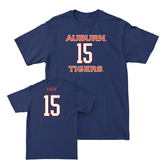 Auburn Football Navy Sideline Tee - Keldric Faulk Small