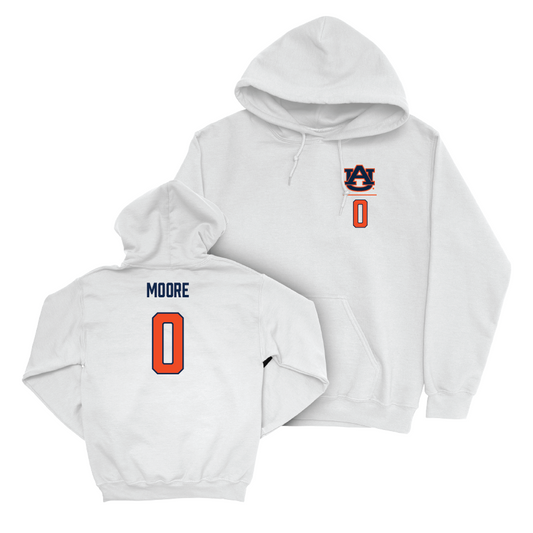 Auburn Football White Logo Hoodie - Koy Moore Small