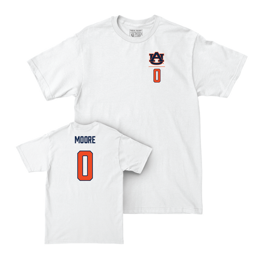 Auburn Football White Logo Comfort Colors Tee - Koy Moore Small