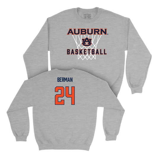 Auburn Men's Basketball Sport Grey Hardwood Crew - Lior Berman Small