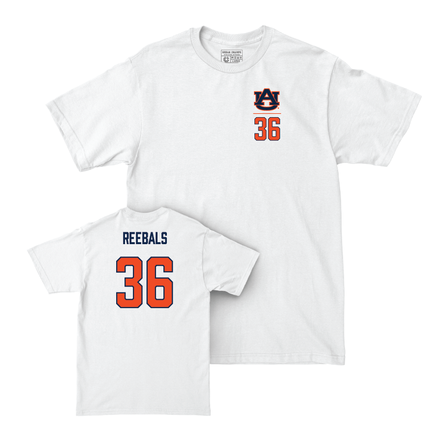 Auburn Football White Logo Comfort Colors Tee - Luke Reebals Small