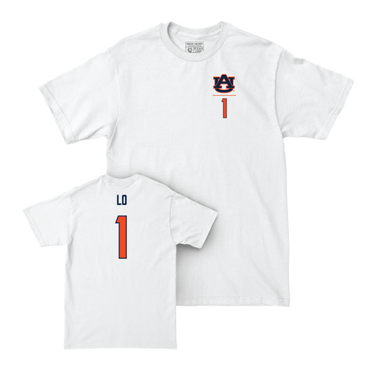 Auburn Women's Soccer White Logo Comfort Colors Tee - Maddie Lo Small