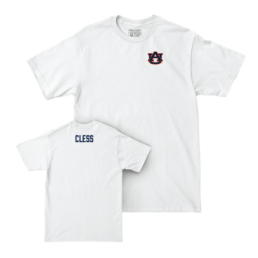 Auburn Women's Track & Field White Logo Comfort Colors Tee - Matthew Cless Small
