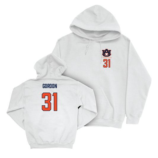 Auburn Football White Logo Hoodie - Powell (Justin) Gordon Small