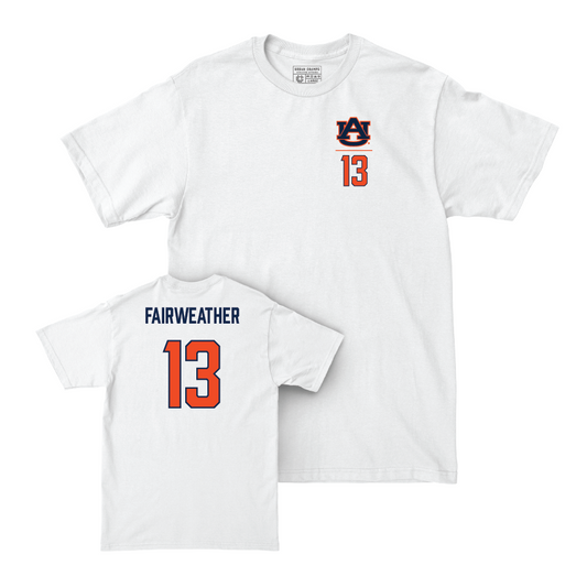 Auburn Football White Logo Comfort Colors Tee - Rivaldo Fairweather Small