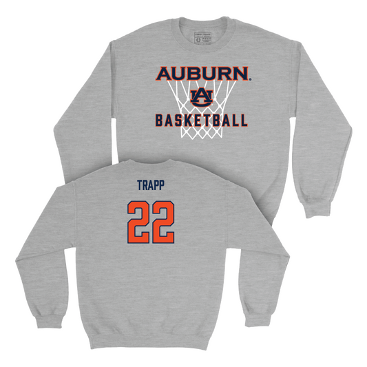 Auburn Men's Basketball Sport Grey Hardwood Crew - Reed Trapp Small