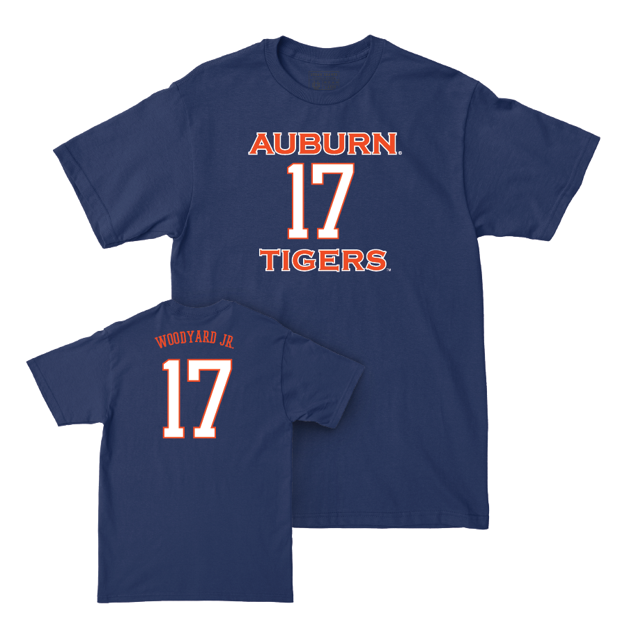 Auburn Football Navy Sideline Tee - Robert Woodyard Jr. Small