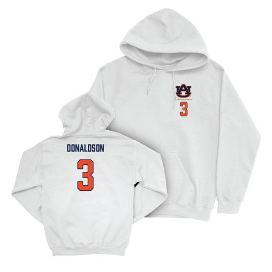 Auburn Men's Basketball White Logo Hoodie - Tre Donaldson Small